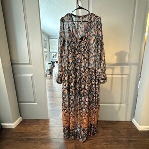 Free People Floral Maxi Dress SZ M